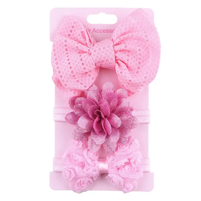 Baby Head Flower Child Bow Headdress Pink - Shop at LoveMi