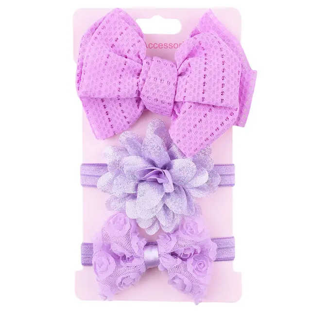 Baby Head Flower Child Bow Headdress Purple - Shop at LoveMi