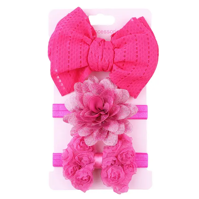 Baby Head Flower Child Bow Headdress Rose Red - Shop at LoveMi