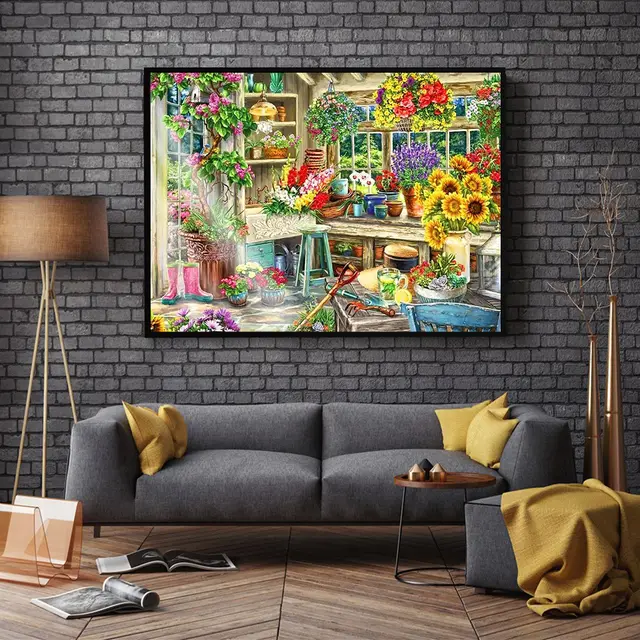 Diamond Embroidery Flower Diamond Painting Sunflower Cross Stitch Garden Diamond Mosaic Round - Shop at LoveMi