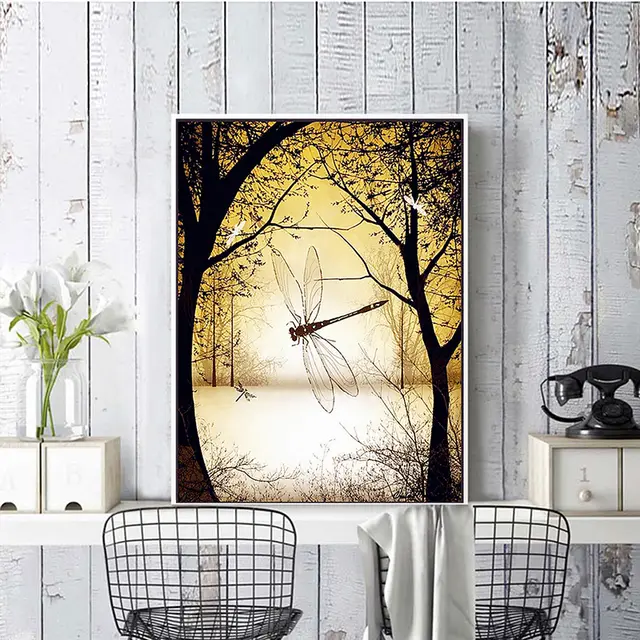 Diamond Painting Forest Dragonfly Cross Stitch Round Rhinestone Picture Square - Shop at LoveMi