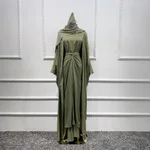 Ensemble Femme Musulmane Kaftan Abaya Dubai Turkey Islam - Green