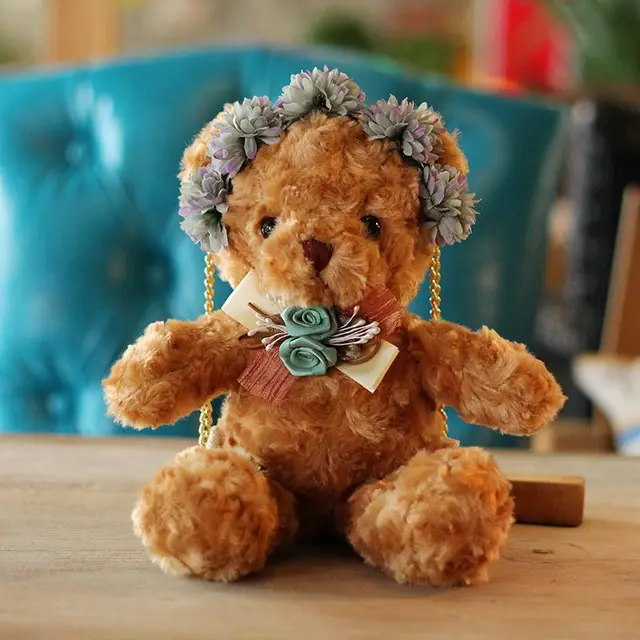 Lolita Lolita Lace Bear Bag Cute Plush Bag Japanese Brown - Shop at LoveMi
