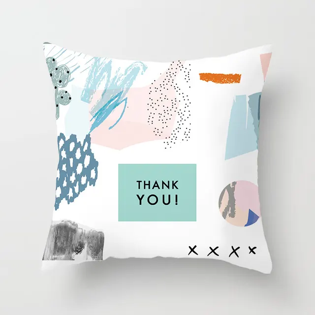 Decorative Pillowcase Creative Geometric Polyester Peachskin Pillow Case R - Shop at LoveMi