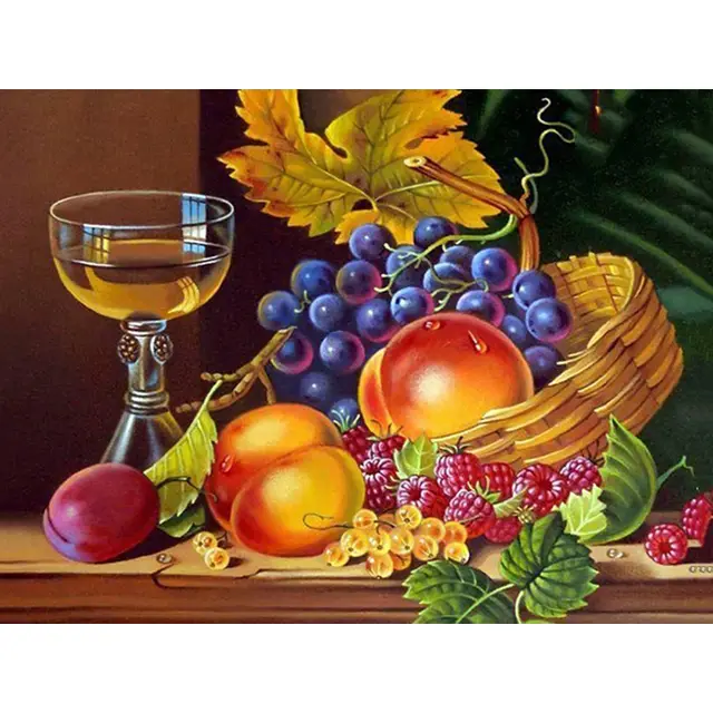 Diamond Painting Complete Cross Stitch Kit Fruit And Beer Embroidery Needlework Mosaic Round - Shop at LoveMi