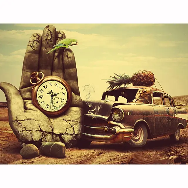 5D Diamond Painting Desert Viewing Car Cross Stitch Round 60X50Cm - Shop at LoveMi