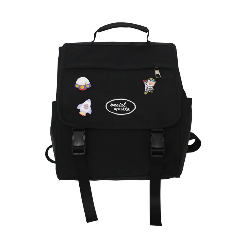 Japanese Style High School Girls Backpack JK Fashion Nylon Waterproof School Bags Black - Shop at LoveMi