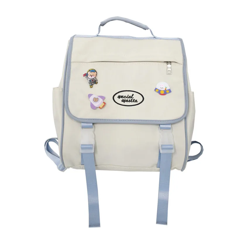 Japanese Style High School Girls Backpack JK Fashion Nylon Waterproof School Bags White - Shop at LoveMi