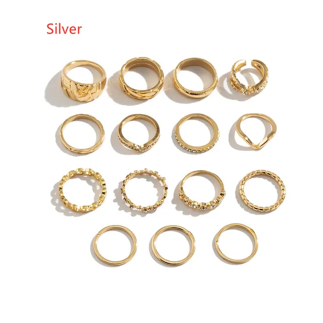 European And American Retro Cold Wind Combination Hollow Curved Ring Silver - Shop at LoveMi