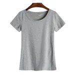 Women's Low-neck Short-sleeved T-shirt - Grey