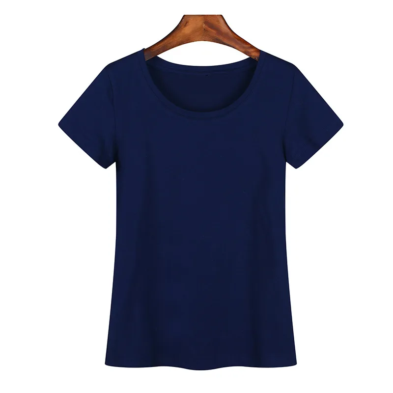 Women's Low neck Short sleeved T shirt Navy Blue - Shop at LoveMi
