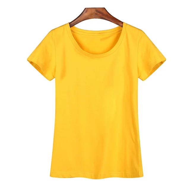 Women's Low neck Short sleeved T shirt Yellow - Shop at LoveMi