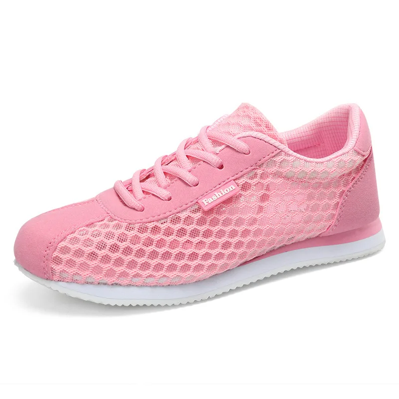 Women's Hollow Breathable Sneakers Pink - Shop at LoveMi