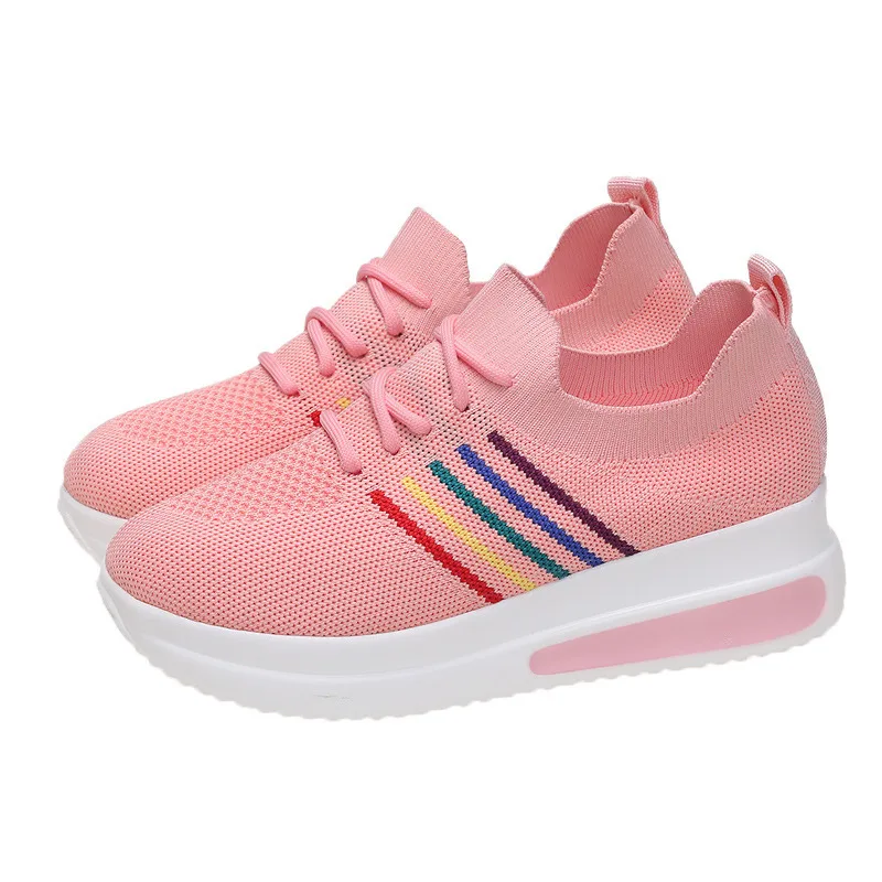 Air cushioned Fly knit Sneakers Pink - Shop at LoveMi