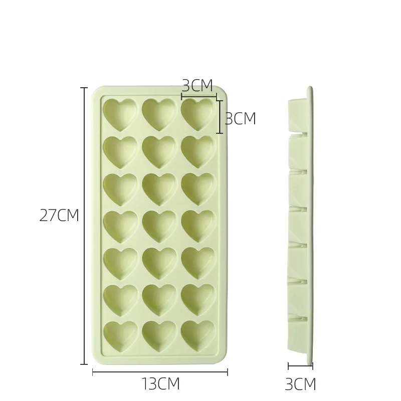 Frozen Ice Cube Mould Small Silicone Refrigerator Homemade - Light Green