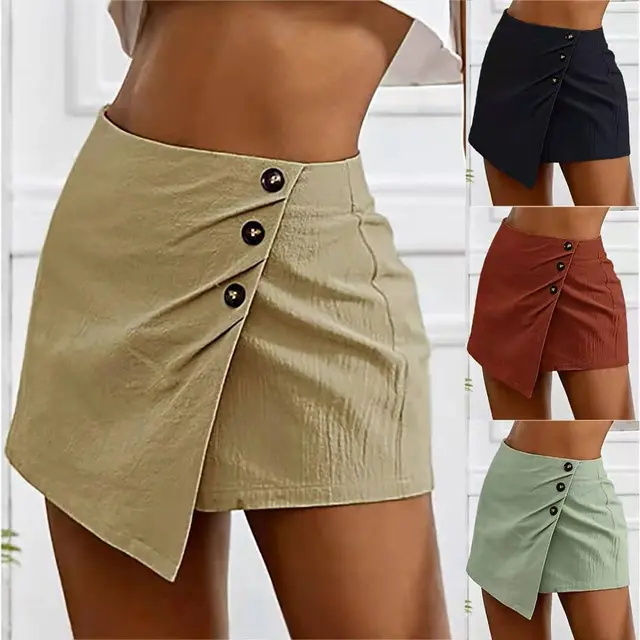 Temperament Commuter Irregular Skirt Khaki - Shop at LoveMi