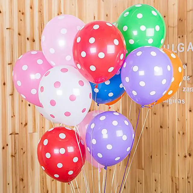 Ladybug Black Red White Spot Latex Balloons Wave Point Globos Minnie Birthday Wedding Polka Dot Ballons Party Decor Color Mixing - Shop at LoveMi