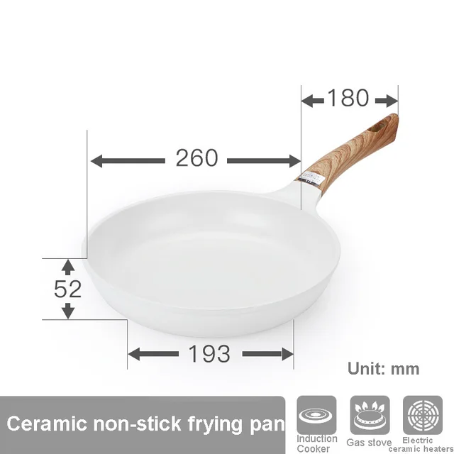 Ceramic Coating Japanese Style Non stick Pan 26Cm White - Shop at LoveMi