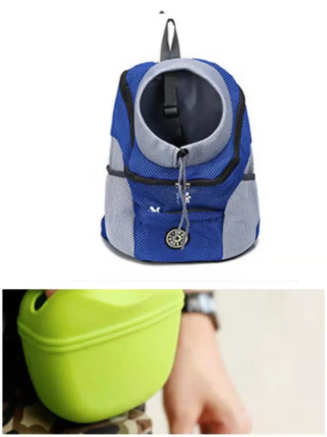 Portable Puppy Snack Bag Snack Bag Pet Training Bag With Clip Magnetic Closure Dog Snack Bag Silicone Green Supplie And Blue Bag S - Shop at LoveMi