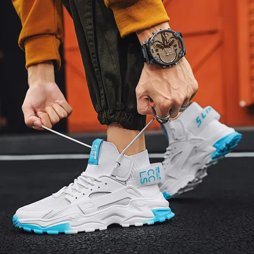 Fashion Casual Shoes Mesh Sneakers Casual Daddy Shoes White - Shop at LoveMi
