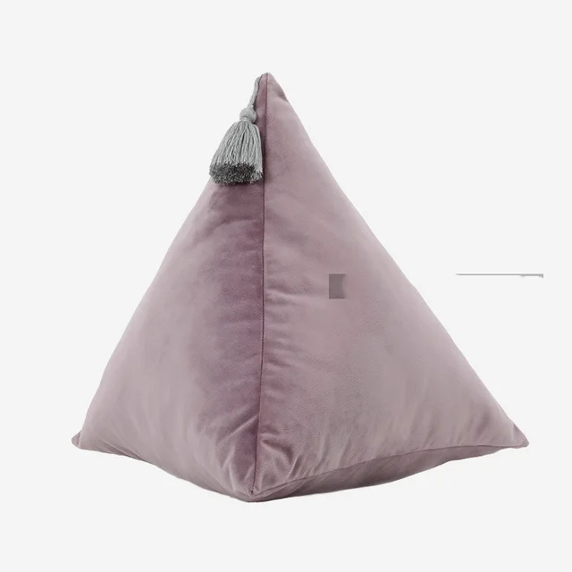 Triangular Pyramid Triangular Three dimensional Shaped Zongzi Shaped Velvet Pillow Sofa Living Room Pillow Bed Rose - Shop at LoveMi