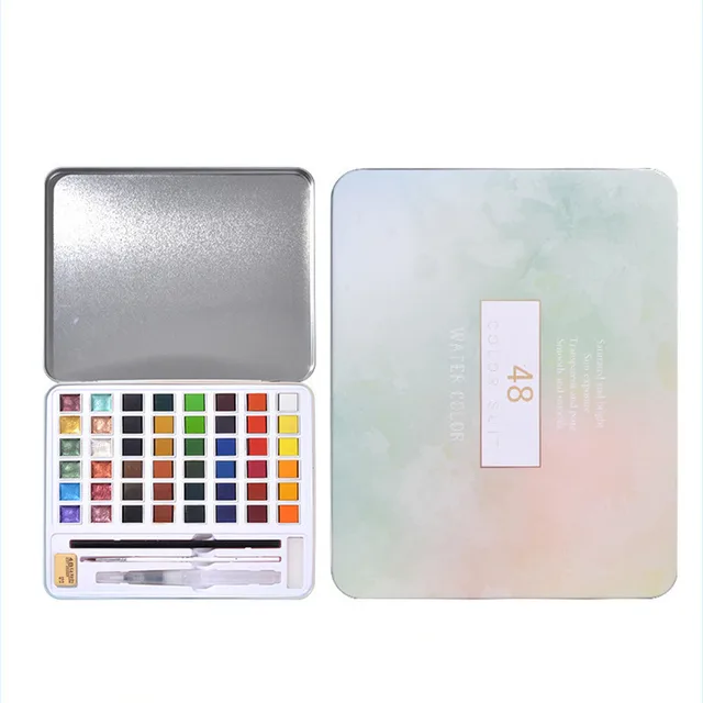 Metallic Gouache Paint Hand painted Nail Art Solid 48Color Mixed Set - Shop at LoveMi