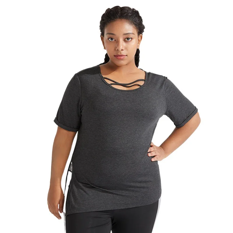Women's Yoga Wear Loose And Breathable Short Sleeves Dark Grey - Shop at LoveMi