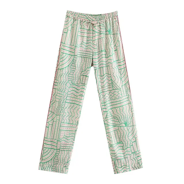 Women's Summer Pajamas Style Flared Pants Green - Shop at LoveMi
