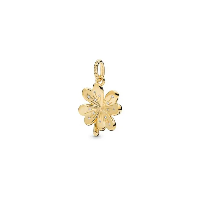 Lucky Four Leaf Clover Pendant Series Big Hole DIY Silver Beaded Gold - Shop at LoveMi