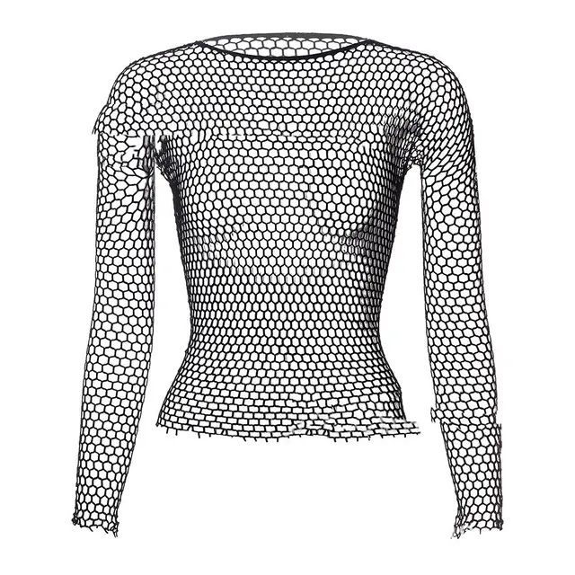 Babydoll Slutty Clothes Pajamas Sexy Fishnet Perspective Long Sleeve Black - Shop at LoveMi