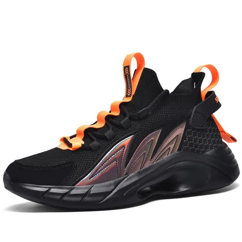 Casual Shoes Lightweight Breathable Mesh Sports Running Shoes Trendy Men's Shoes Orange - Shop at LoveMi