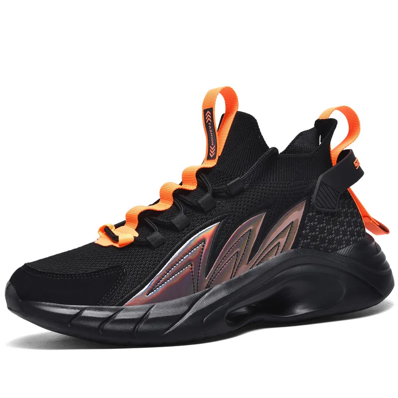 Casual Shoes Lightweight Breathable Mesh Sports Running Shoes Trendy Men's Shoes - Orange