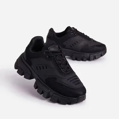 Mesh Breathable Sponge Cake Platform Daddy Shoes Black - Shop at LoveMi