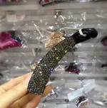 Korean Hair Accessories Rhinestone Large Ponytail Hairpin Twist Clip - Gray