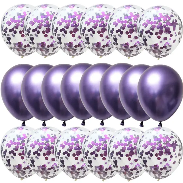 12 Inch Metal Ball Confetti Balloon Set Purple - Shop at LoveMi