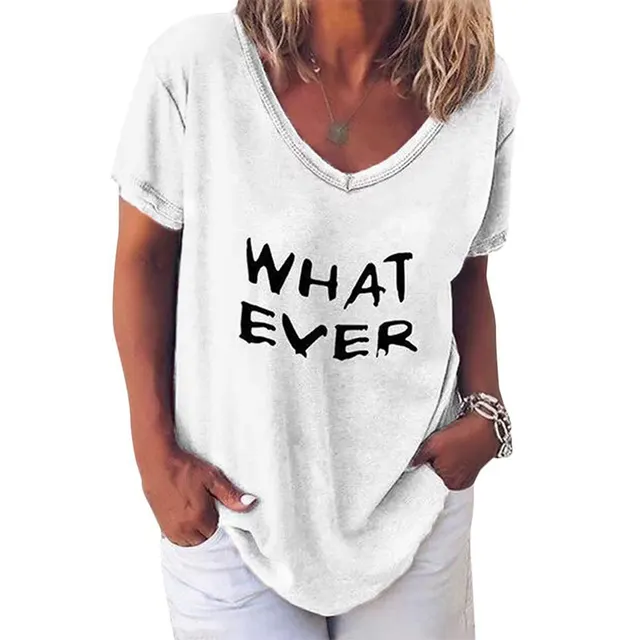 Summer Women's Short Sleeved Round Neck Letter Printed T Shirt Women White - Shop at LoveMi