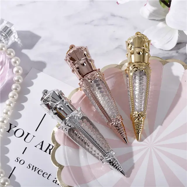 New ML241 Tapered Laser Carving Lip Gloss Tube From Stock, Golden Lip Glaze Rose Gold - Shop at LoveMi