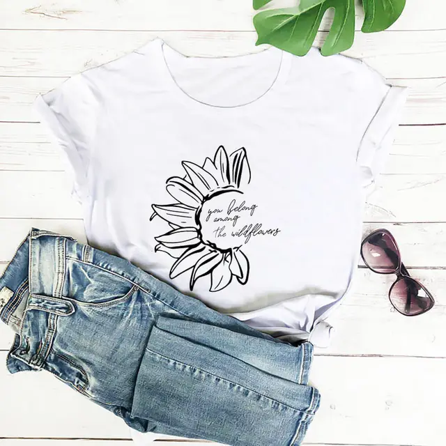 Summer Women's Printed Round Neck Short Sleeved T Shirt White - Shop at LoveMi
