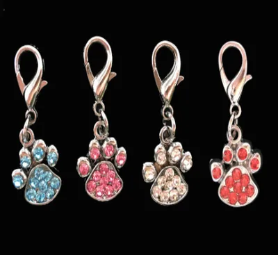 Zinc Alloy Metal Pet Tag Zinc Alloy Identity Brand Glitter Footprint Engraving Dog Tag S1 4Pcs - Shop at LoveMi