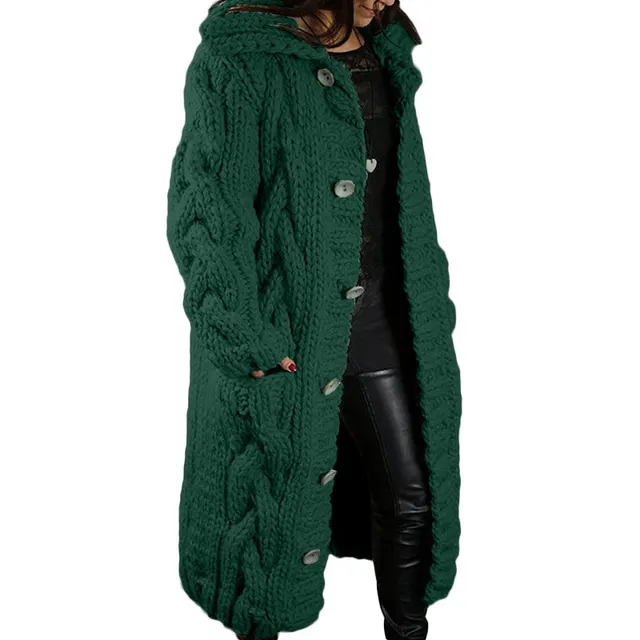 Women's Cardigan Plus Size Sweater Coat Green - Shop at LoveMi