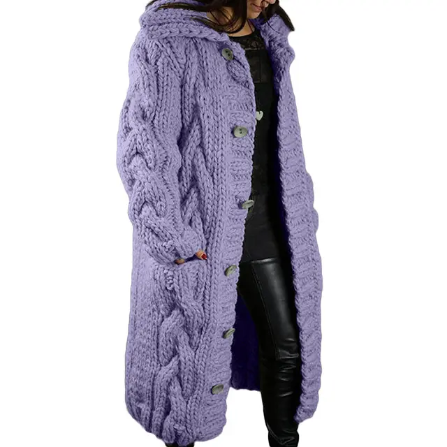 Women's Cardigan Plus Size Sweater Coat Purple - Shop at LoveMi