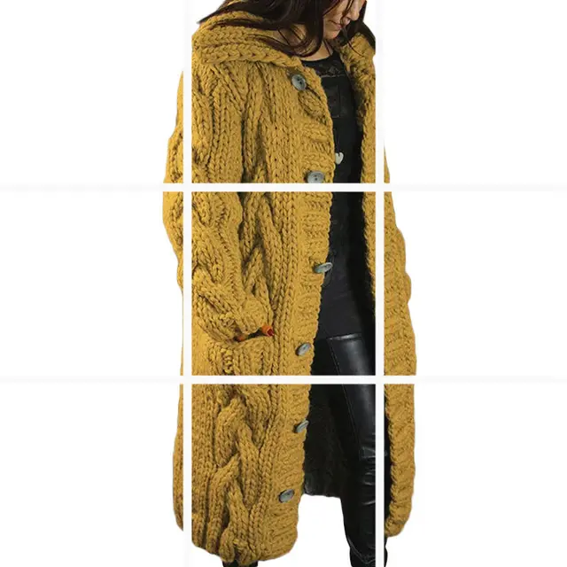 Women's Cardigan Plus Size Sweater Coat Yellow - Shop at LoveMi