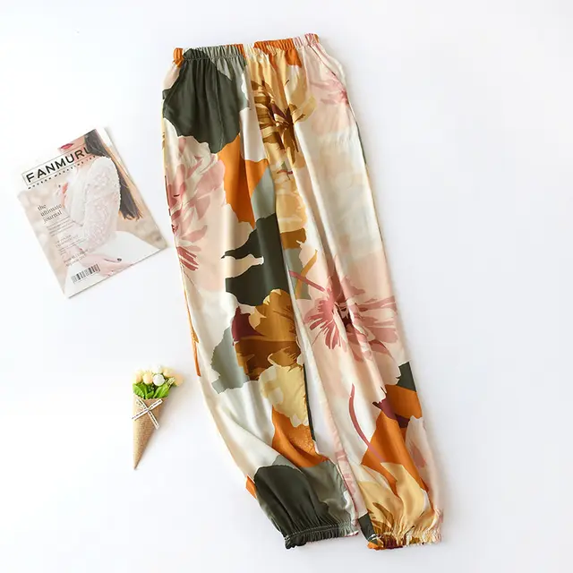 New Women's Loose Home Pajama Pants Wide Leg Pants 4.Style - Shop at LoveMi