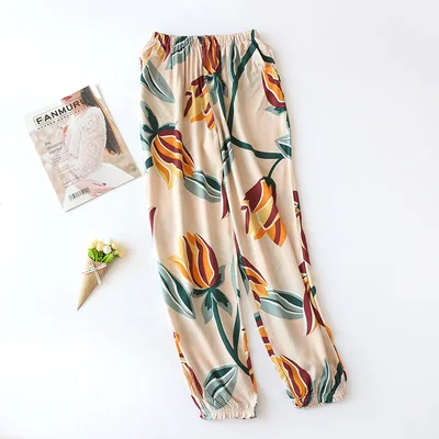 New Women's Loose Home Pajama Pants Wide Leg Pants 7.Style Xl - Shop at LoveMi
