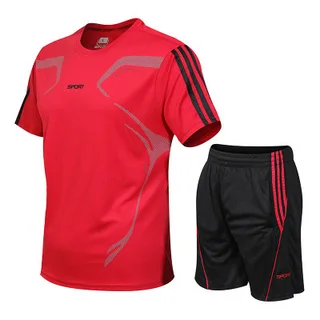 Running Training Clothes Men's Basketball Fitness Clothes Men's Sports Suits - Red