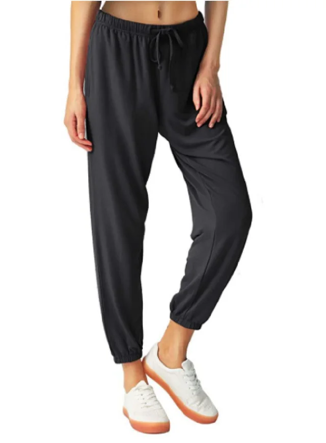 Loose Casual Sports Trousers With Drawstring Drawstring Black - Shop at LoveMi