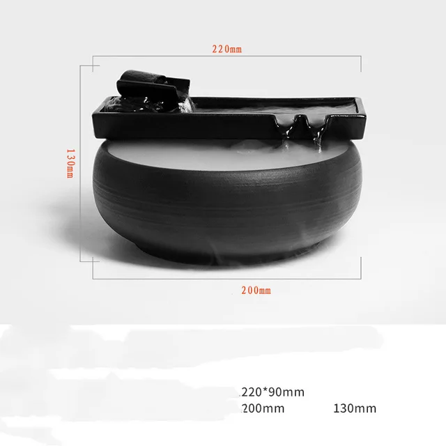 Flowing Water Decoration Lucky Ceramic Fountain Water Switch Fish Tank B - Shop at LoveMi