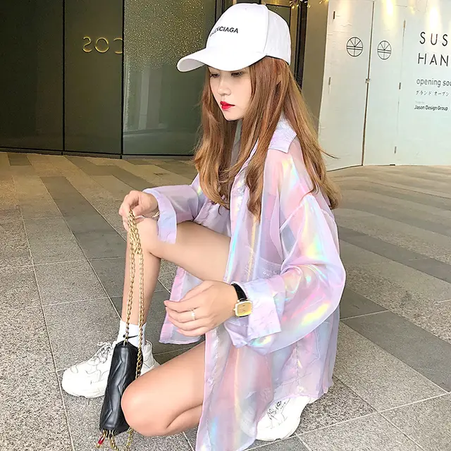 Salt Series Sunscreen Shirt Women"s Summer Korean Thin Purple - Shop at LoveMi