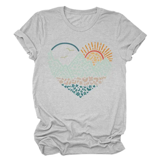 Casual Loose Short Sleeve Top Light Grey - Shop at LoveMi