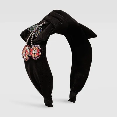 Hair Band Fabric Crystal Pressure Hair Solid Color New Headband Women Black - Shop at LoveMi